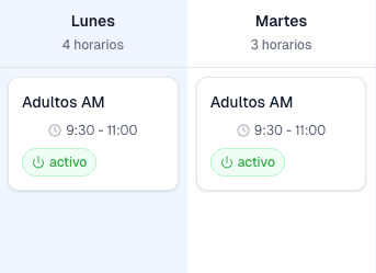 Horarios